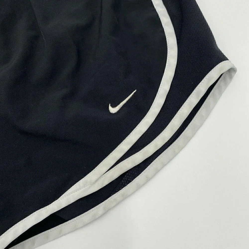 Nike Womens Dri-Fit Sz XS Running Shorts with Liner Black Logo Drawstring EUC